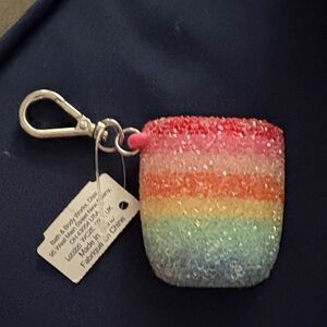 Bath & body works Glitter Rainbow hand sanitizer Case Keychain